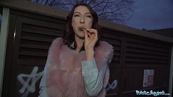 Play Public Agent Chanel Kiss lollipop sucker is taken from behind after giving a worldclass blowjob