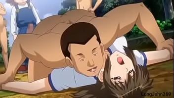 Play Hentai gangbang by four men
