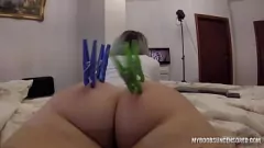 Play POV Ass Play with Spanking, Fingering, and Clothes Pegs