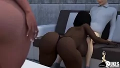 Play Big Dick Hentai Threesome: Ebony Teacher Gets Facefucked