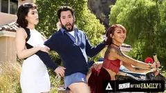 Play Stepmom Catches Interracial Threesome and Joins in for Hard Banging
