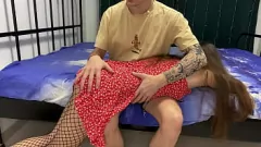 Play Spanked and fucked his stepsister in stockings for misbehaving