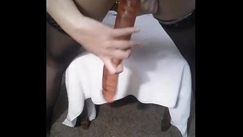 Play Sexy slut fucks double dildo after spanking