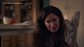 Play Kathryn Hahn pants pulled down exposes panty while spanking her own ass
