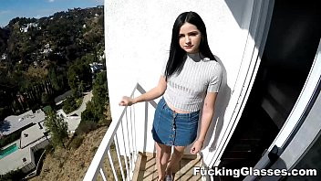 Play Fucking Glasses - Hot teeny Violet Rain fucking glasses romp