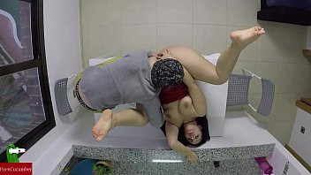 Play Hot couple masturbating on the kitchen table IV