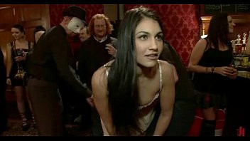 Play Hot naked delicious blonde and brunette spanked tied and fucked in public casino