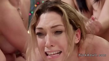 Play Hot blonde lesbian anal gangbanged